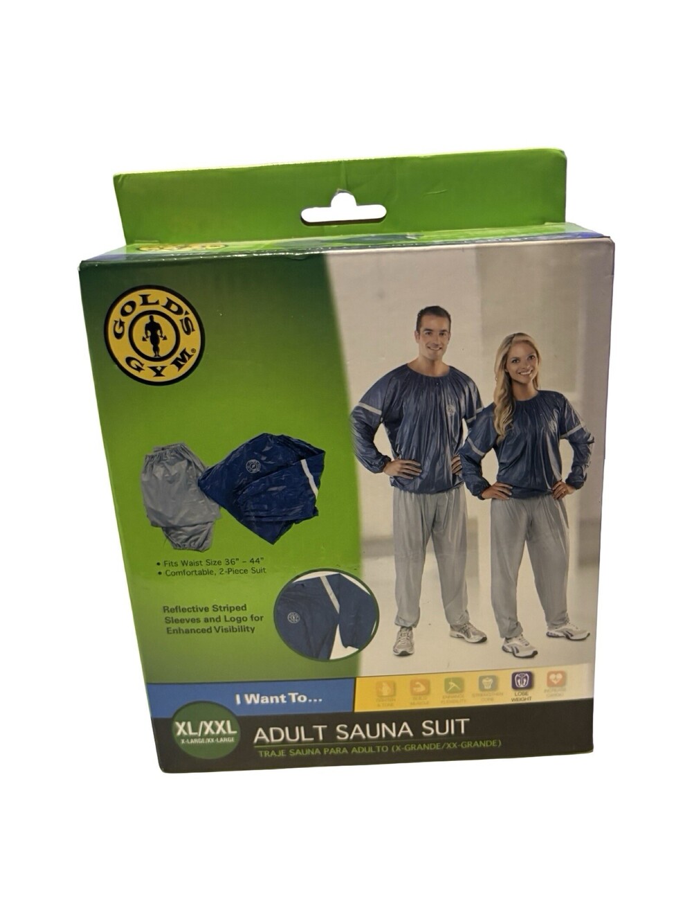 Gold's Gym Adult Sauna Suit XL/XXL Unisex Weight Loss Exercise Gear